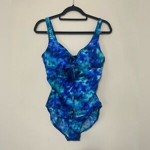 Aqua Green full coverage one piece swimsuit